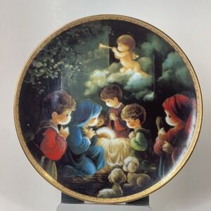 Precious Moments nativity Plate COME LET US ADORE HIM Bible Story Christmas